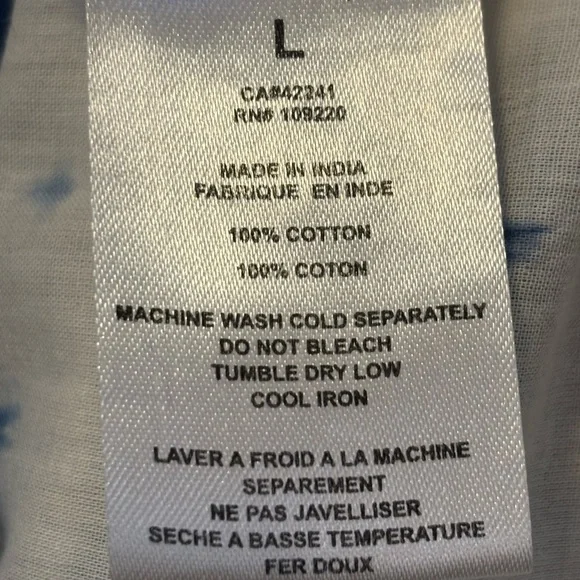 Graham & Spencer Blue White Tunic Blouse Top Sz L - Picture 8 of 8